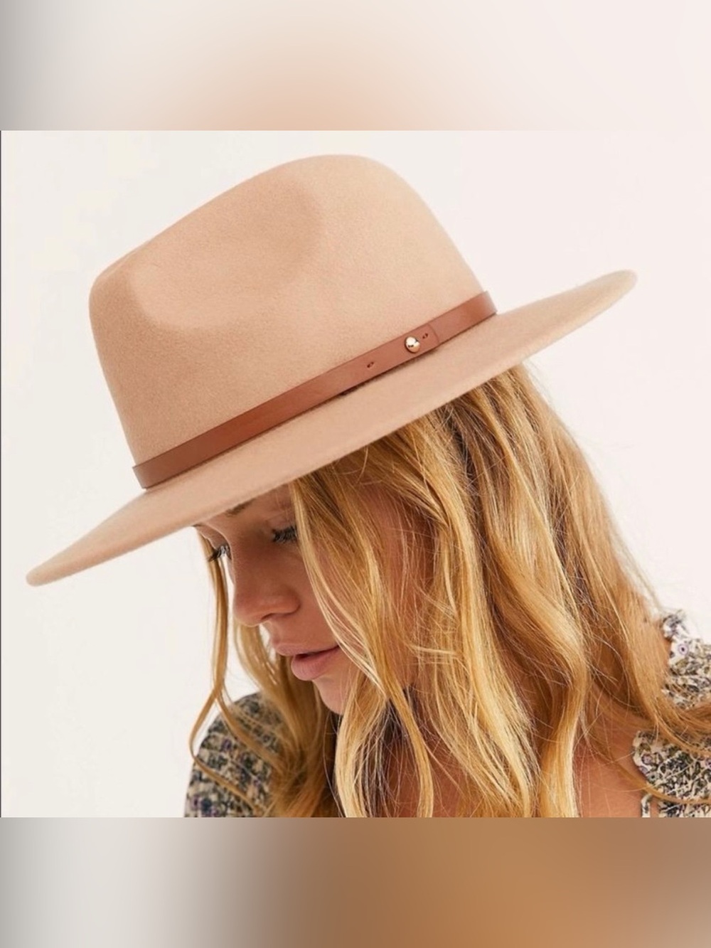 NWT Free People Wythe 100% Wool Leather Band Fedora